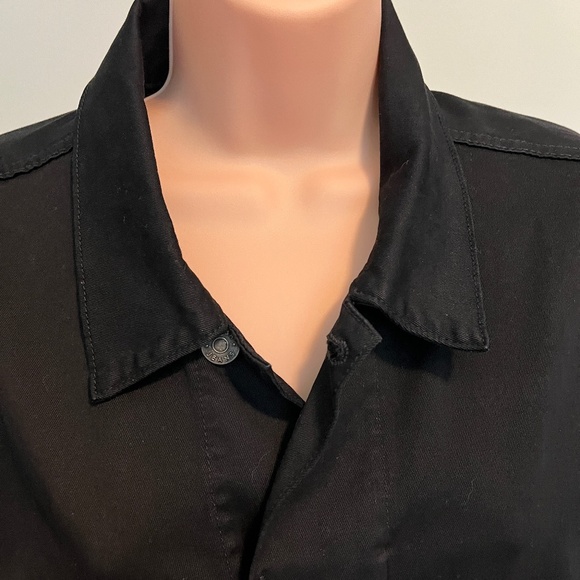 NWOT BOYISH Raw Edge Crop Denim Jacket, Sz LG, Black, Hipster, Fashionable - Picture 2 of 12